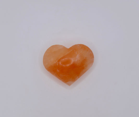 Coeur en Sélénite orange