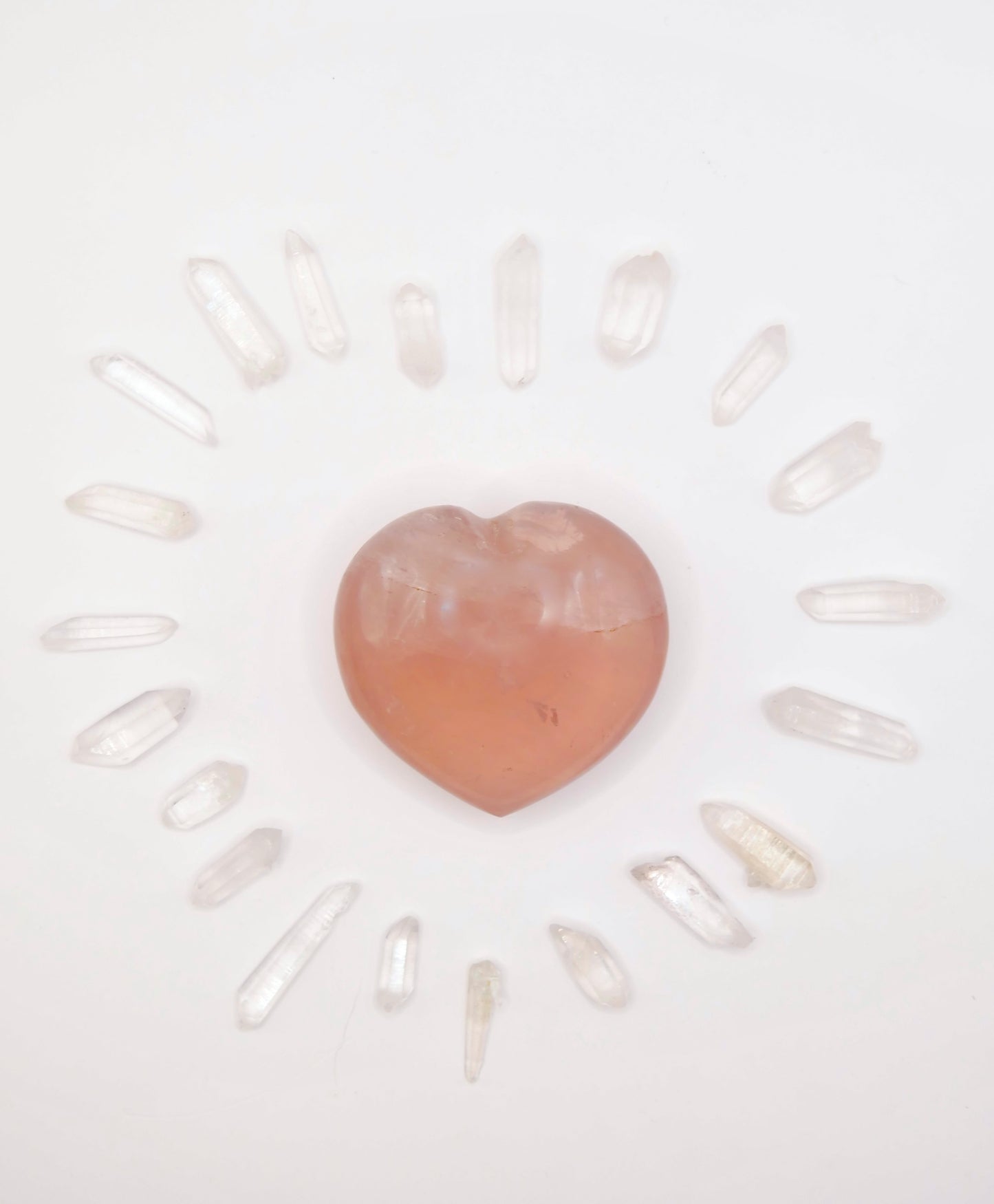 Coeur quartz rose