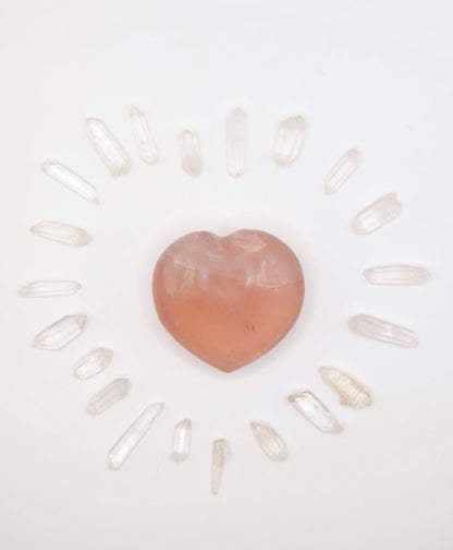 Coeur quartz rose