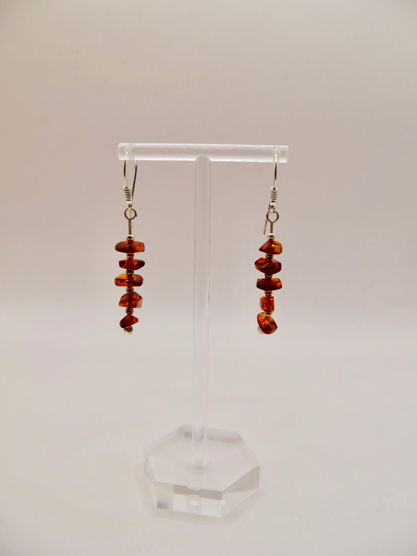 Boucles d'oreilles pendantes en Ambre