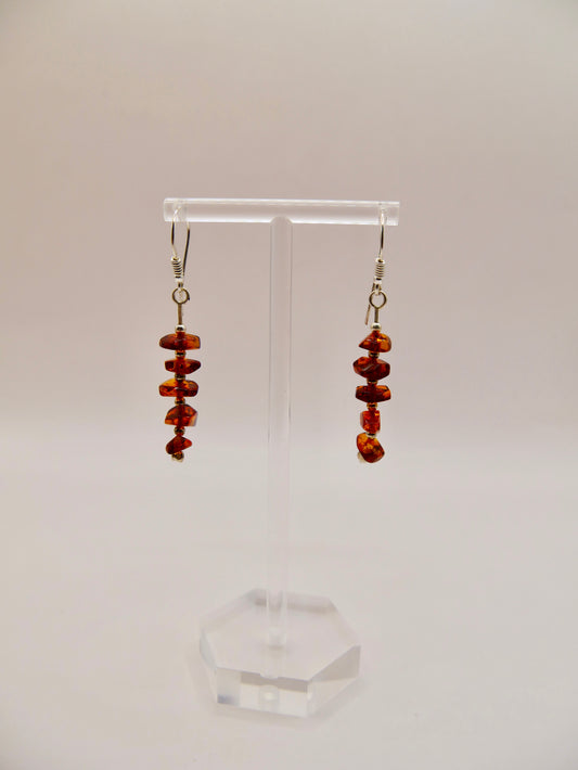 Boucles d'oreilles pendantes en Ambre